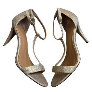Calvin Klein Metallic Gold T-Straps Heels